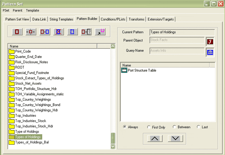 PatternStream interface for defining patterns and targets
