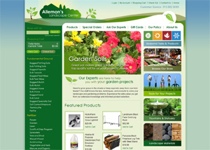 Active Lightning's ecommerce site implemention for Allemon's Landscape Center